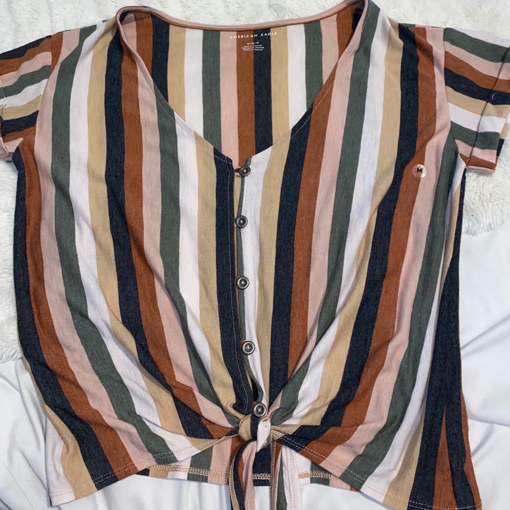 Striped American eagle shirt:)